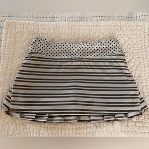 Lululemon Black/Gray/White Patterned Pleated Tennis Skirt